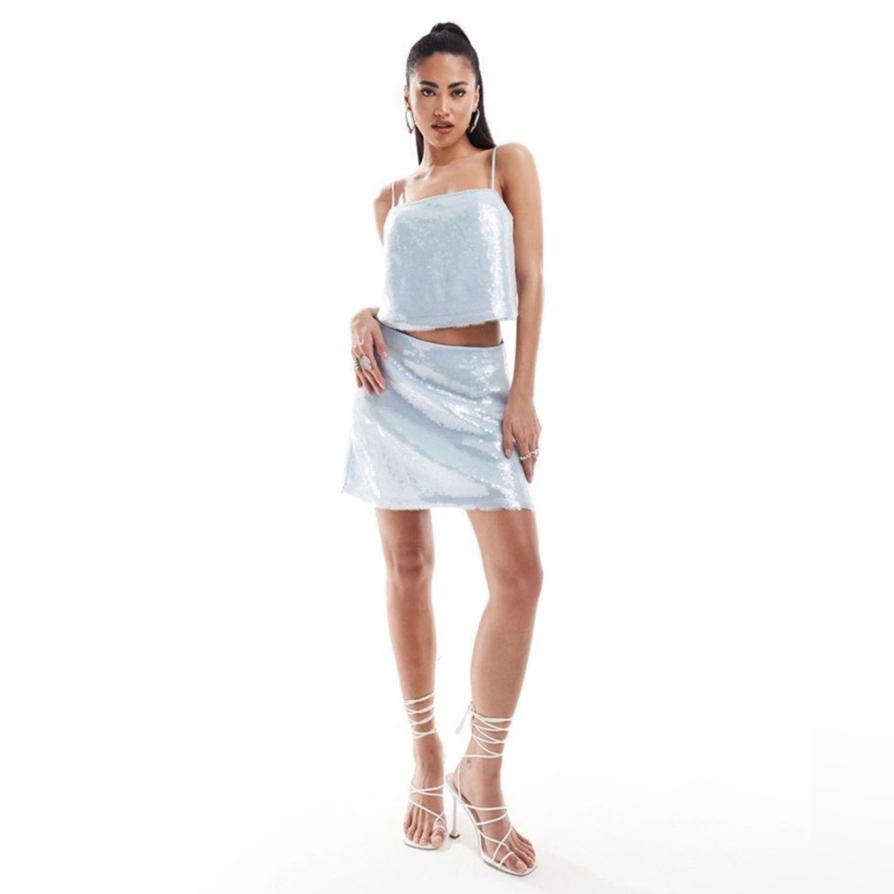 Sequin Top and Skirt Set